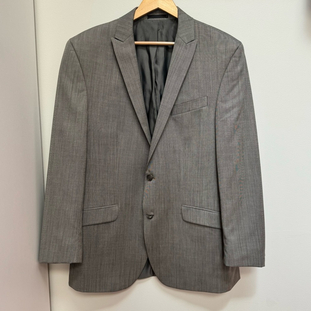 Kenneth Cole New York Mens 42R Grey 100% Wool Suit Jacket Blazer KC38B
